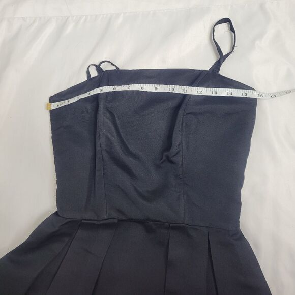 VINTAGE 50s dress Suzy Perette black sleeveless pleated fit and flare pinup XS - Picture 14 of 16